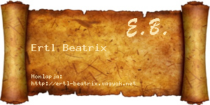 Ertl Beatrix névjegykártya